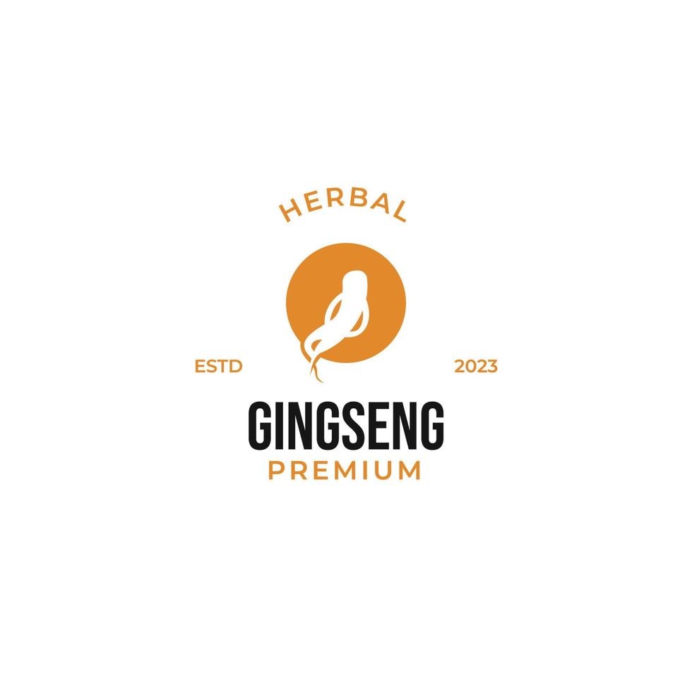 plano ginseng logo herbario para medicina vector natural herbario diseño ilustración idea