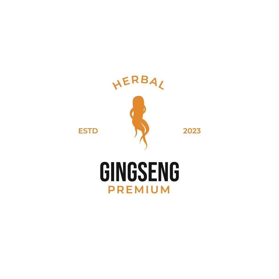 Flat ginseng logo herbal for medicine vector natural herbal design illustration idea
