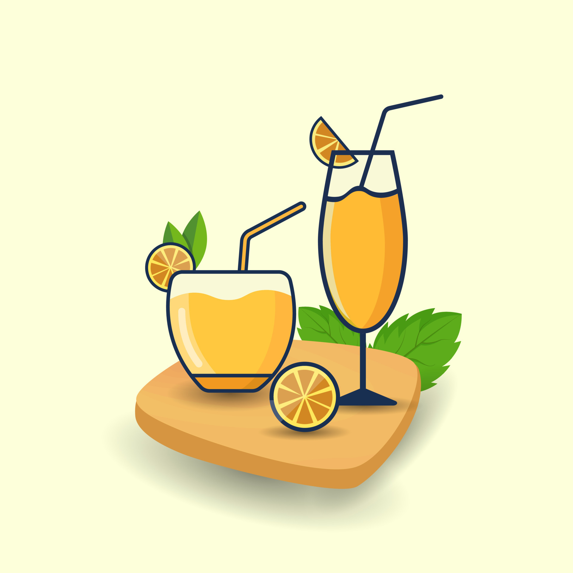 Premium Vector  Mimosa cocktail mimosa cocktail in a glass with a