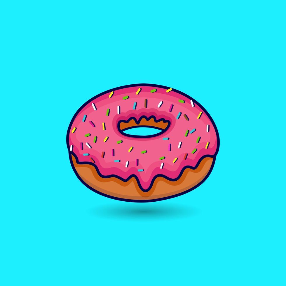 rosquillas prima ilustración vector dibujado diseño colocar. azúcar calorías rosquilla mínimo café caramelo rosado arte, comida con elemento y aislado, vector diseño.