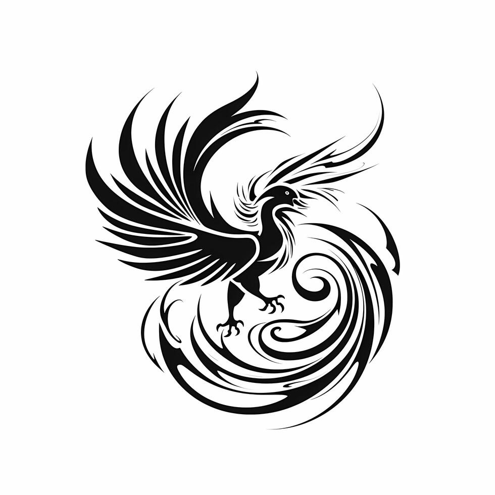 Phoenix Black And White Logo. photo