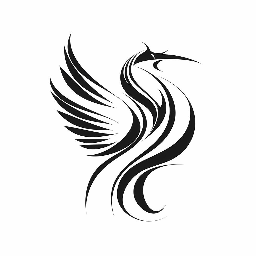 Phoenix Black And White Logo. photo