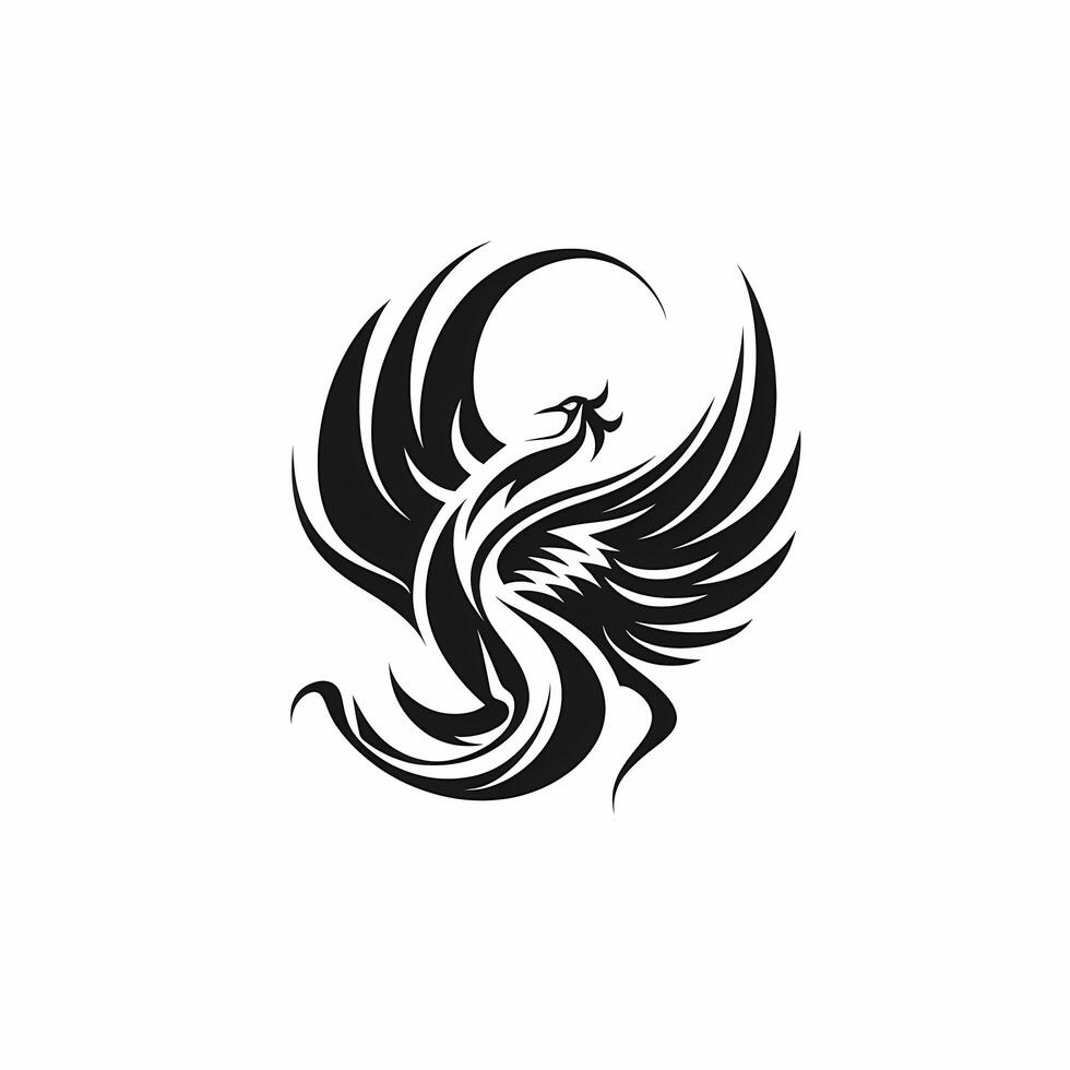 Phoenix Black And White Logo. photo