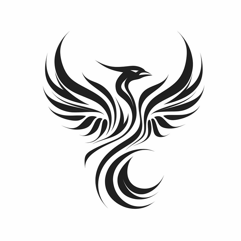 Phoenix Black And White Logo. photo