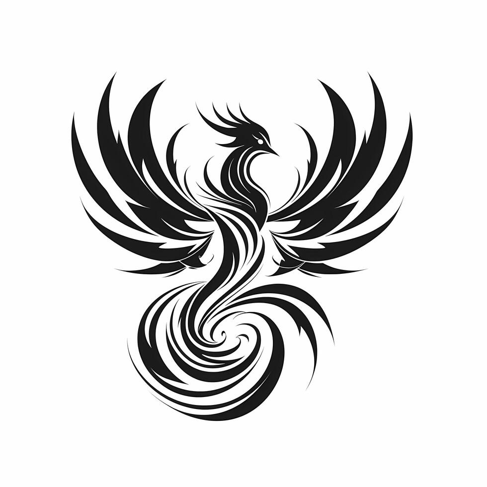 Phoenix Black And White Logo. photo