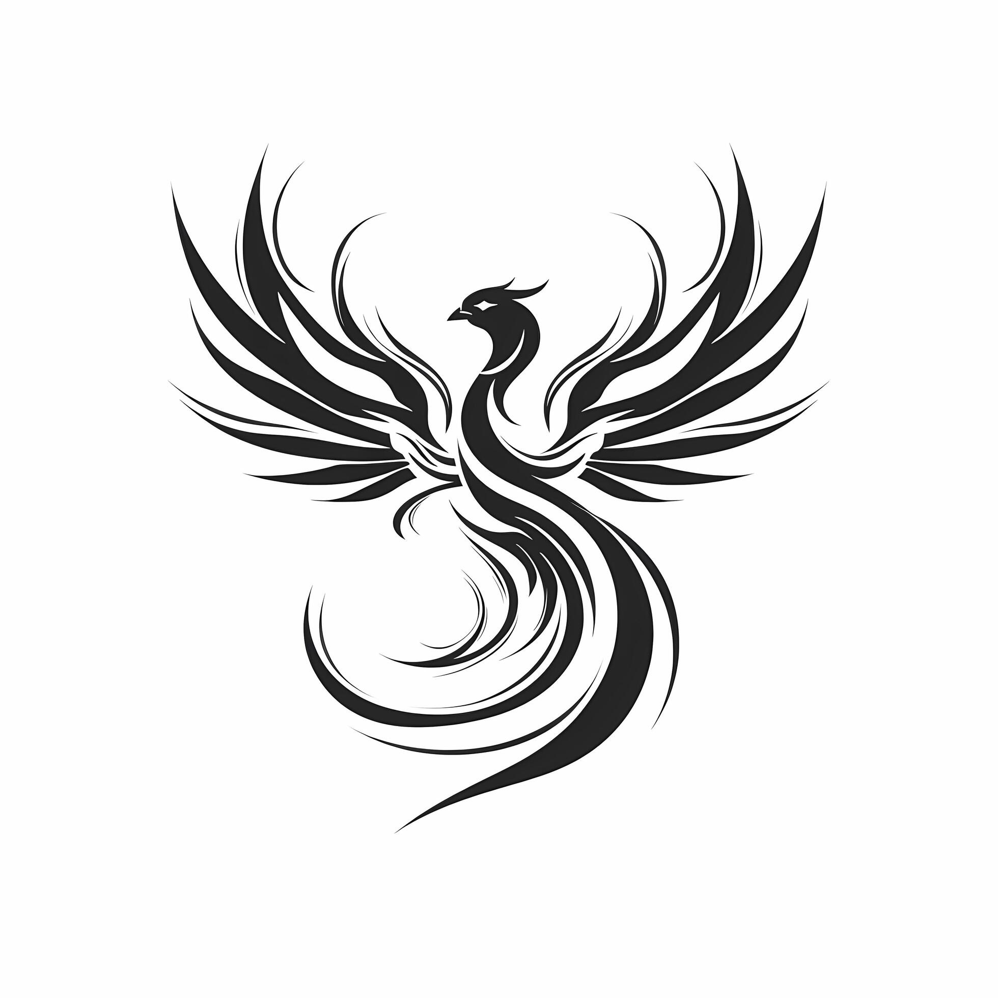 Blue Phoenix Logos Clipart Black And White Download - Phoenix