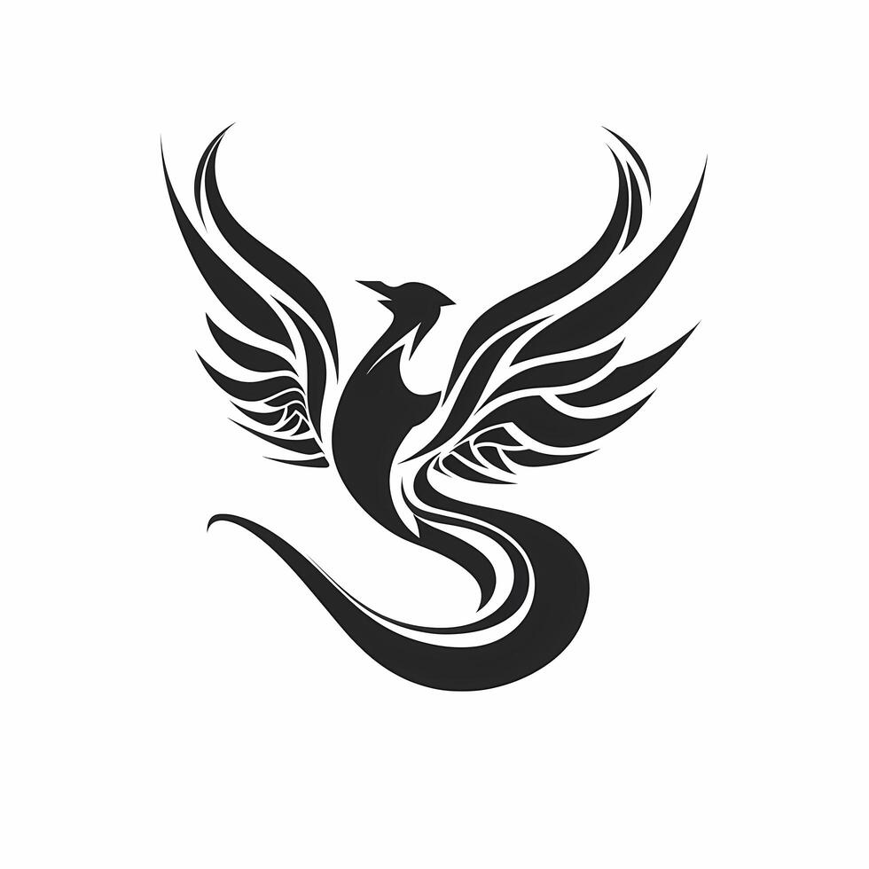 Phoenix Black And White Logo. photo