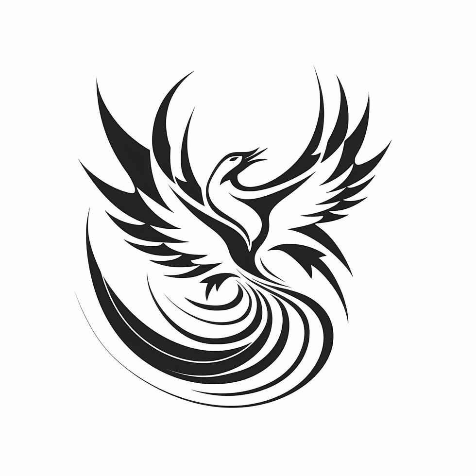 Phoenix Black And White Logo. photo