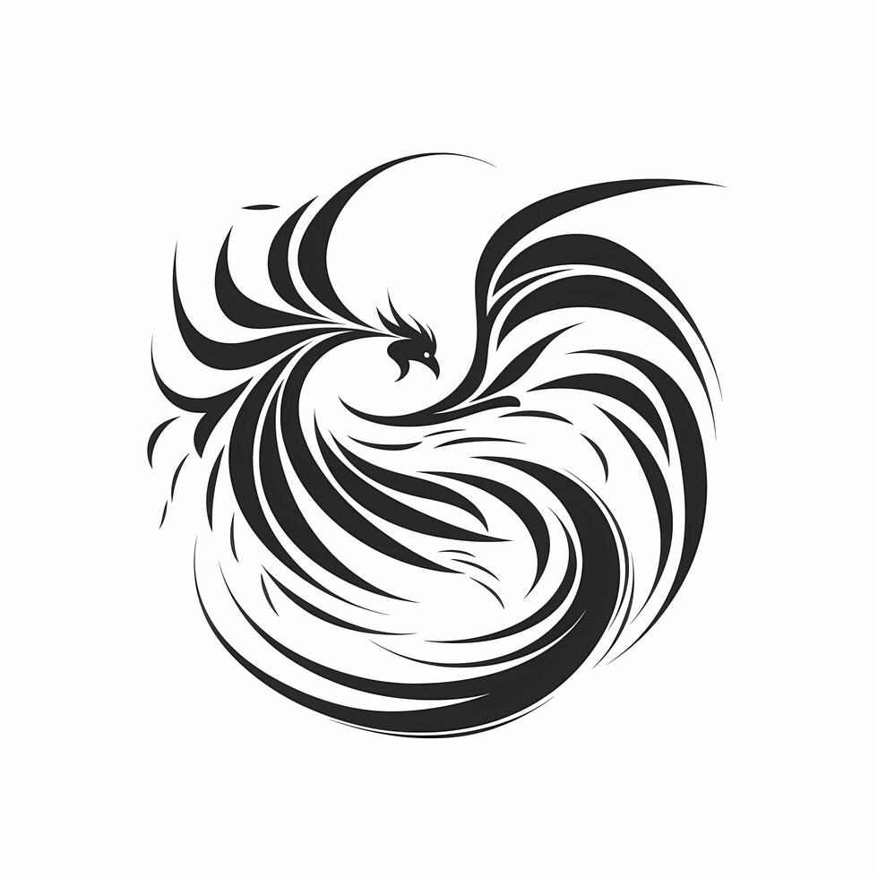 Phoenix Black And White Logo. photo