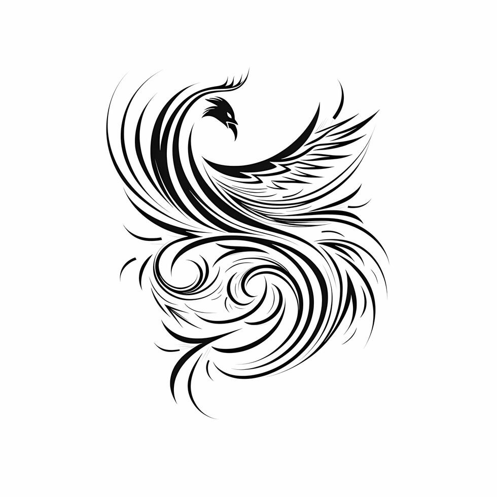 Phoenix Black And White Logo. photo