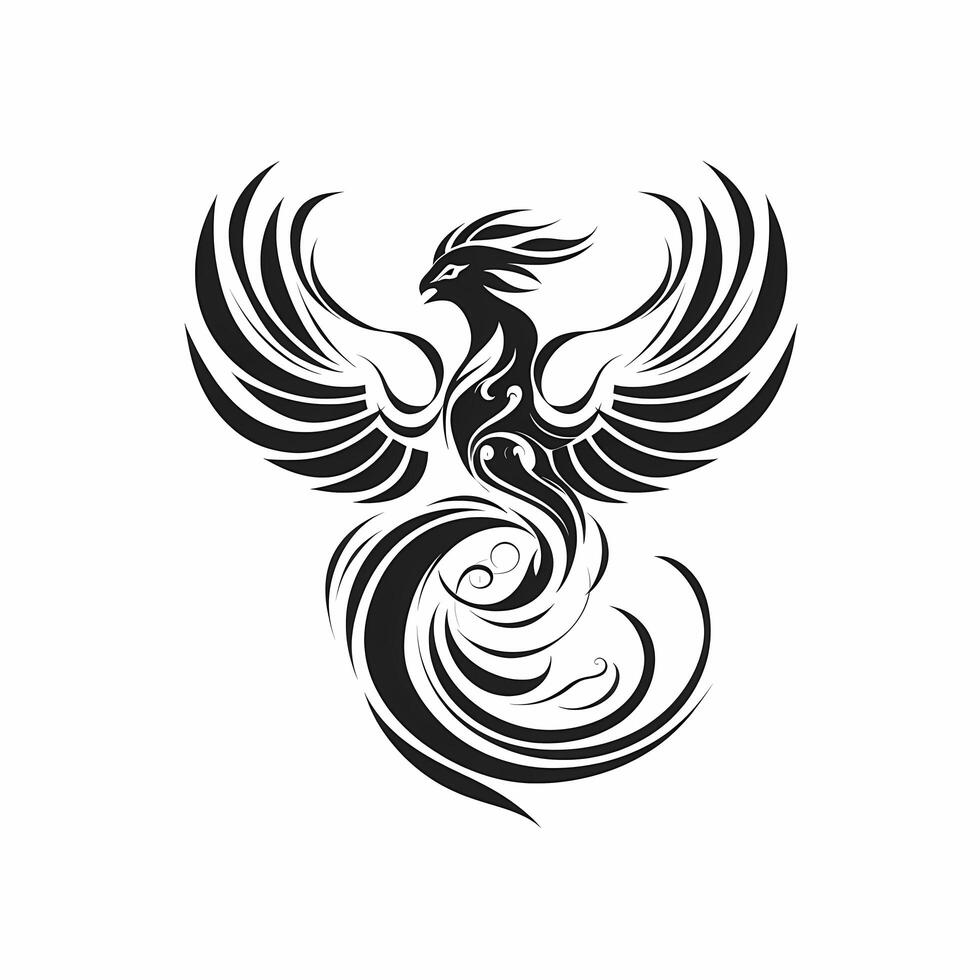 Phoenix Black And White Logo. photo