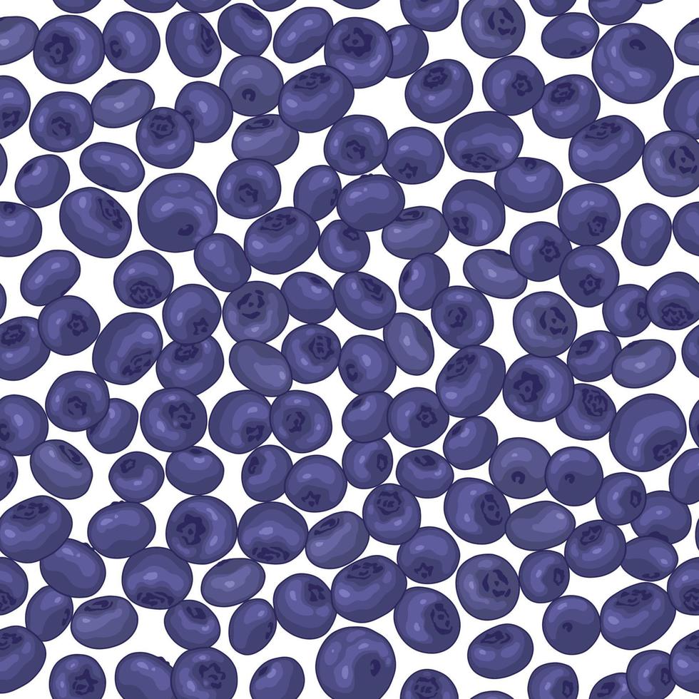 Seamless pattern with blueberries. Vector background design for tea, juice, jam, sweets and eco friendly products. Cartoon. Vegetarian menu. For textiles, wrapping paper, banners, labels and posters.