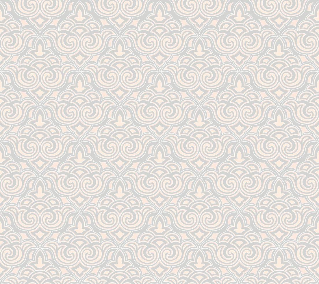 resumen floral sin costura textil modelo. florecer embaldosado oriental étnico antecedentes. Arábica ornamento con asiático flor motivo. bueno para tela, textil, fondo de pantalla o paquete antecedentes diseño. vector