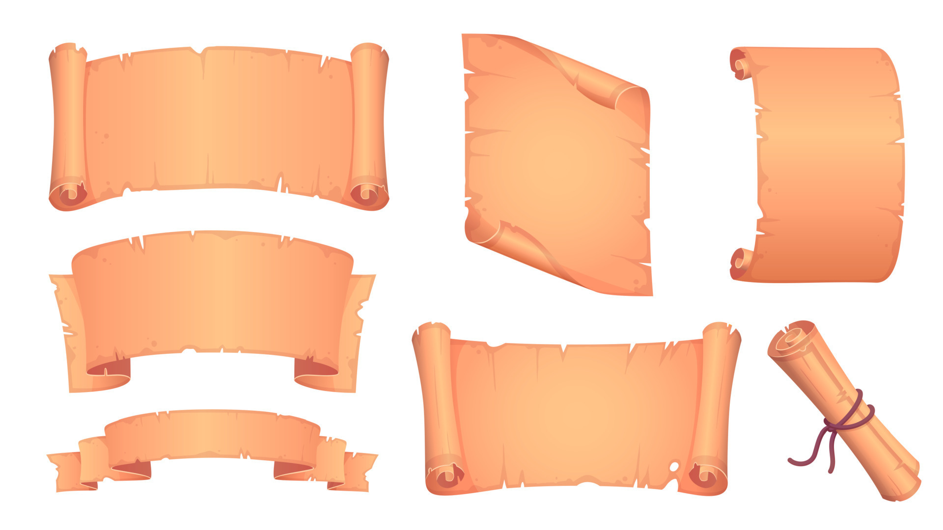 Old paper scrolls, ancient parchment and papyrus 21756910 Vector Art at