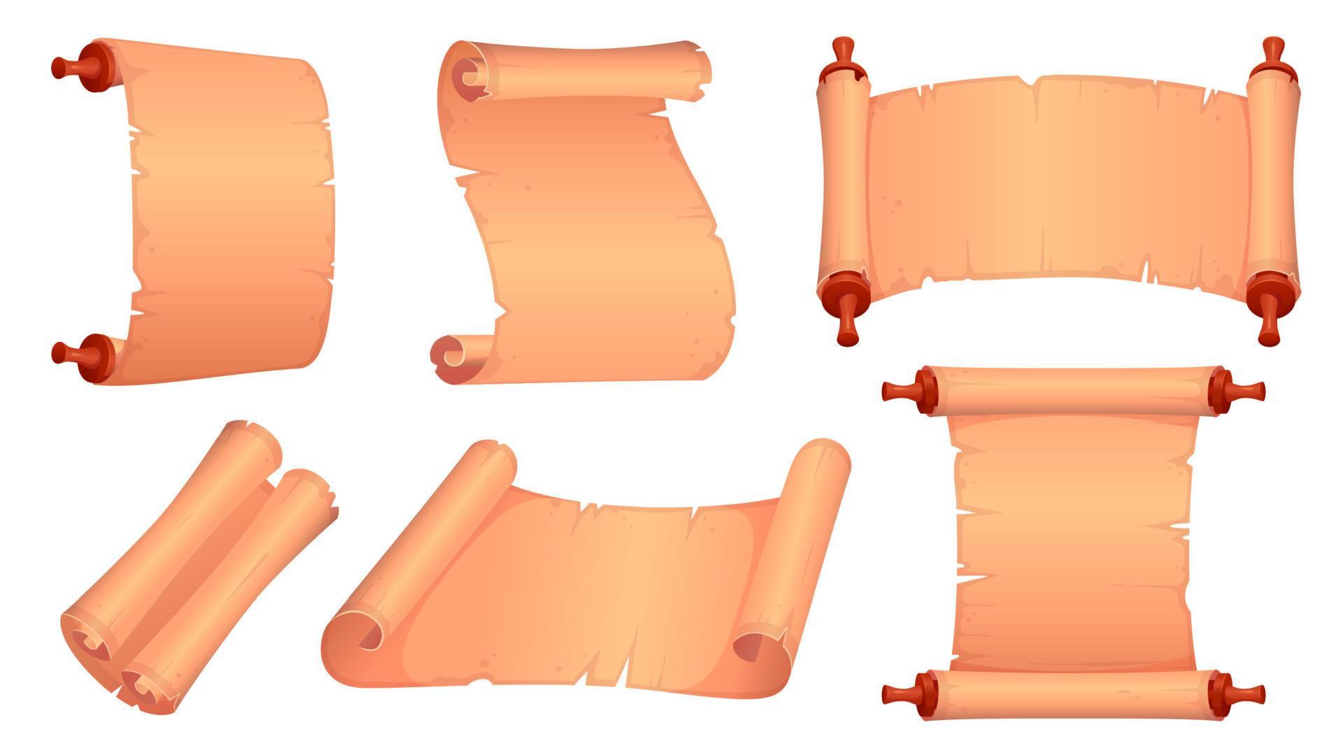 Set of parchment scrolls isolated on white 21756957 Vector Art at Vecteezy