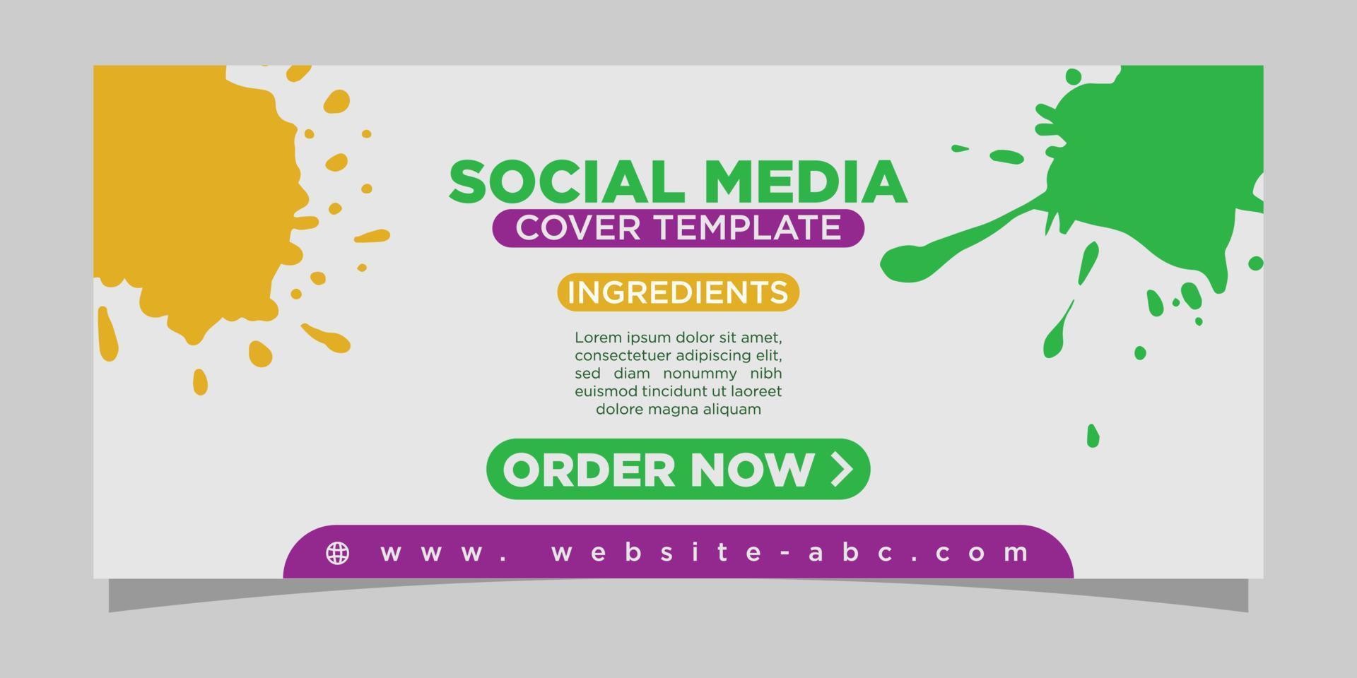 smoothie juice painting company social media cover vector