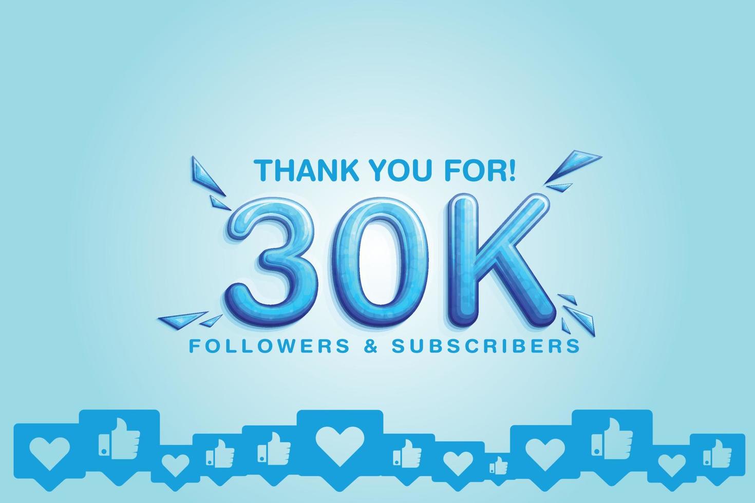 Cherishing the support of 30000 or 30k followers or subscribers on social platform vector