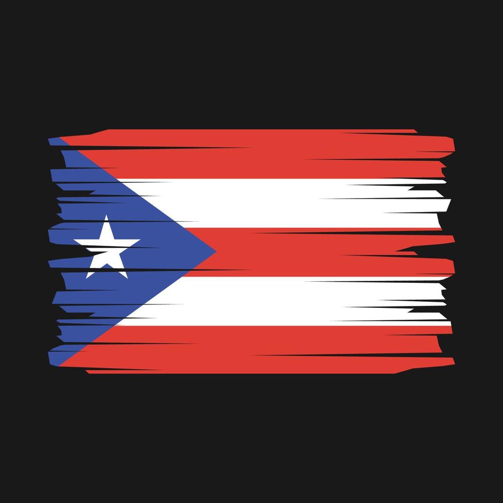 Puerto Rico Flag Brush Vector