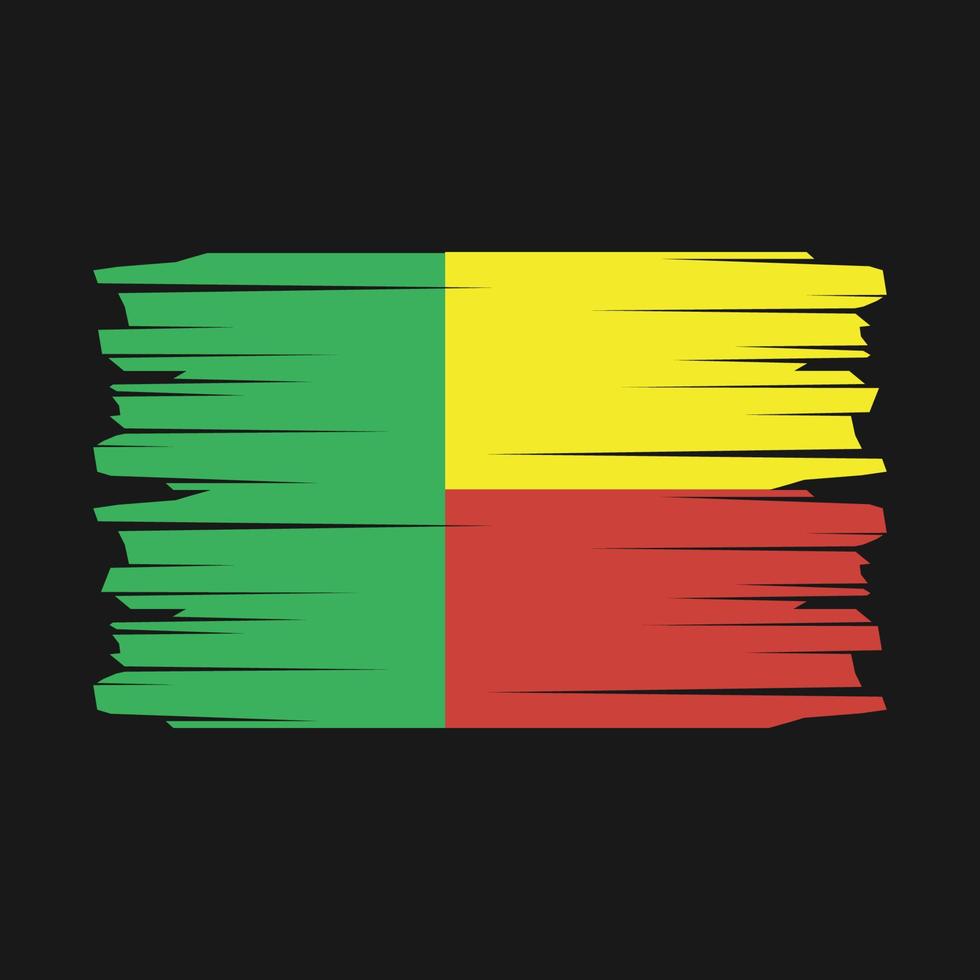 Benin Flag Brush Vector