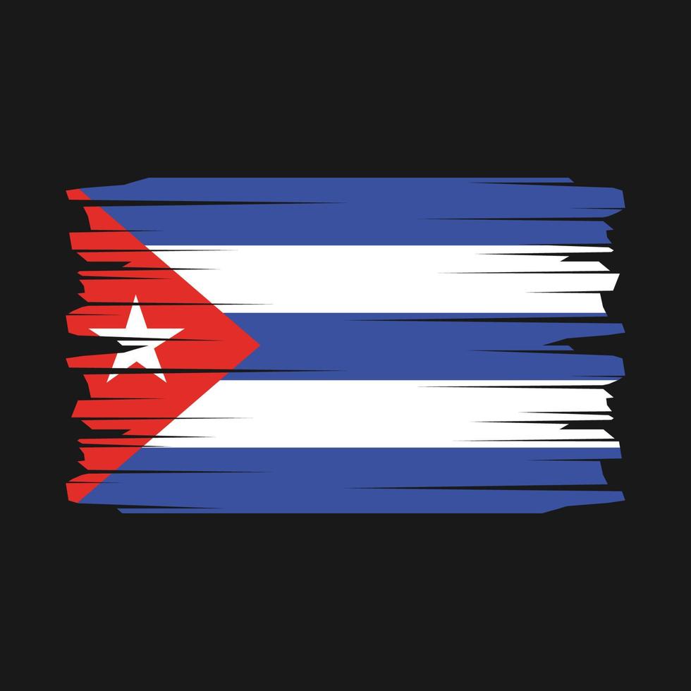 Cuba Flag Brush Vector