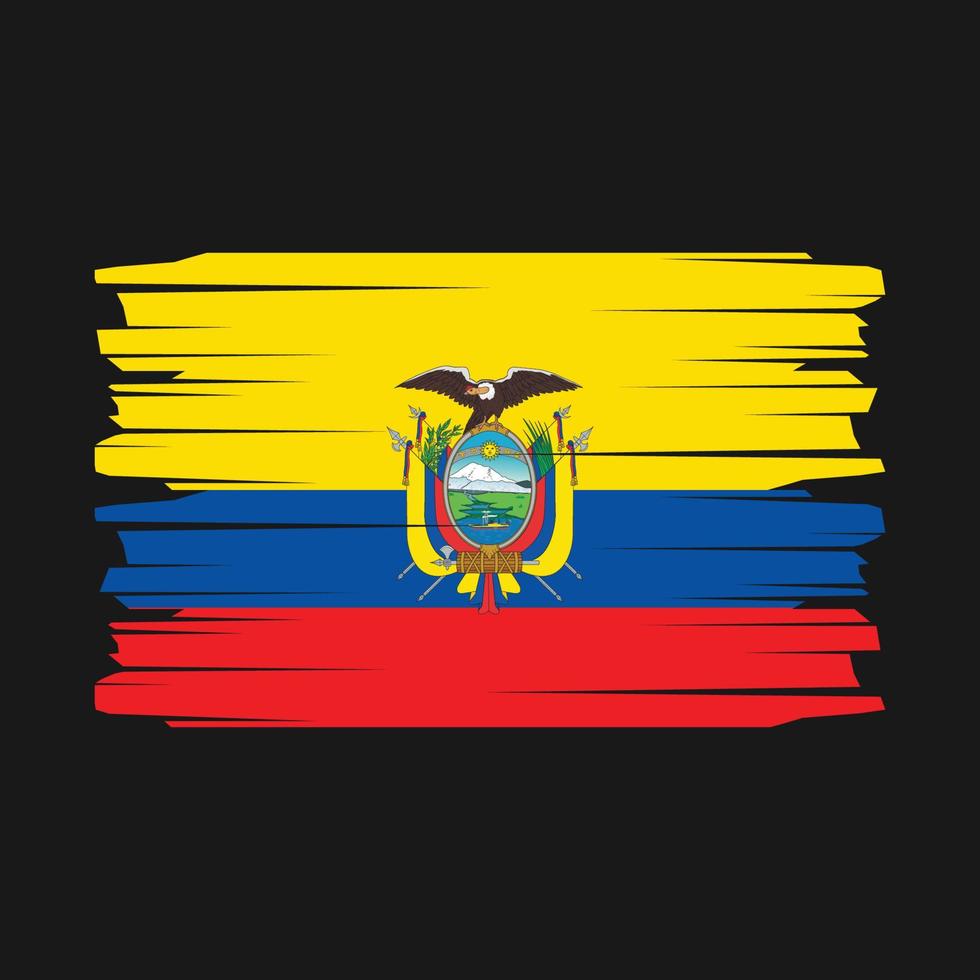 Ecuador Flag Brush Vector
