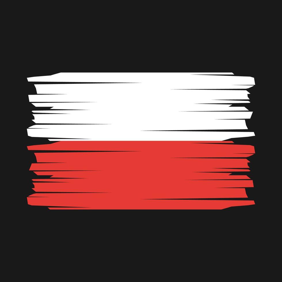 Poland Flag Brush Vector
