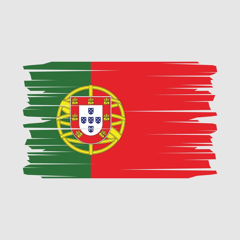 vector de pincel de bandera de portugal