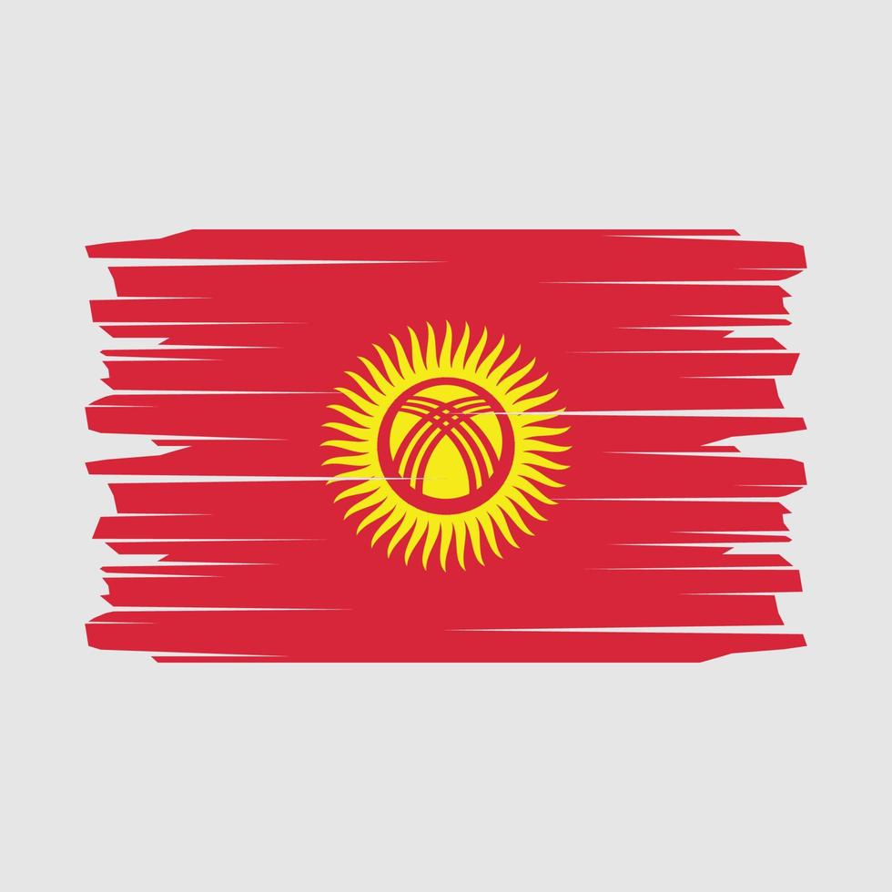 Kyrgyzstan Flag Brush Vector