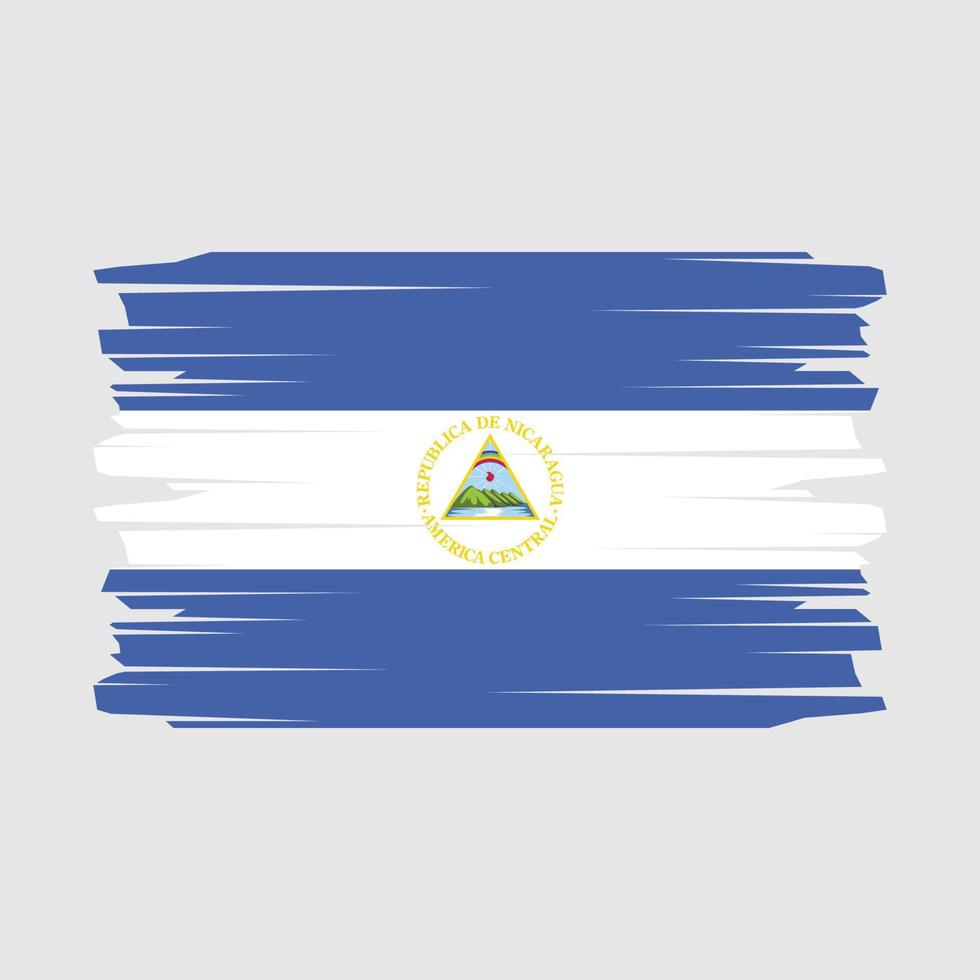 vector de pincel de bandera de nicaragua