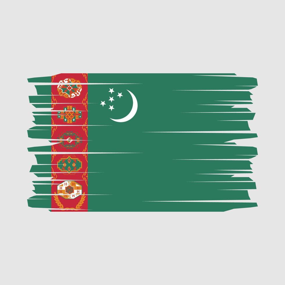 vector de pincel de bandera de turkmenistán