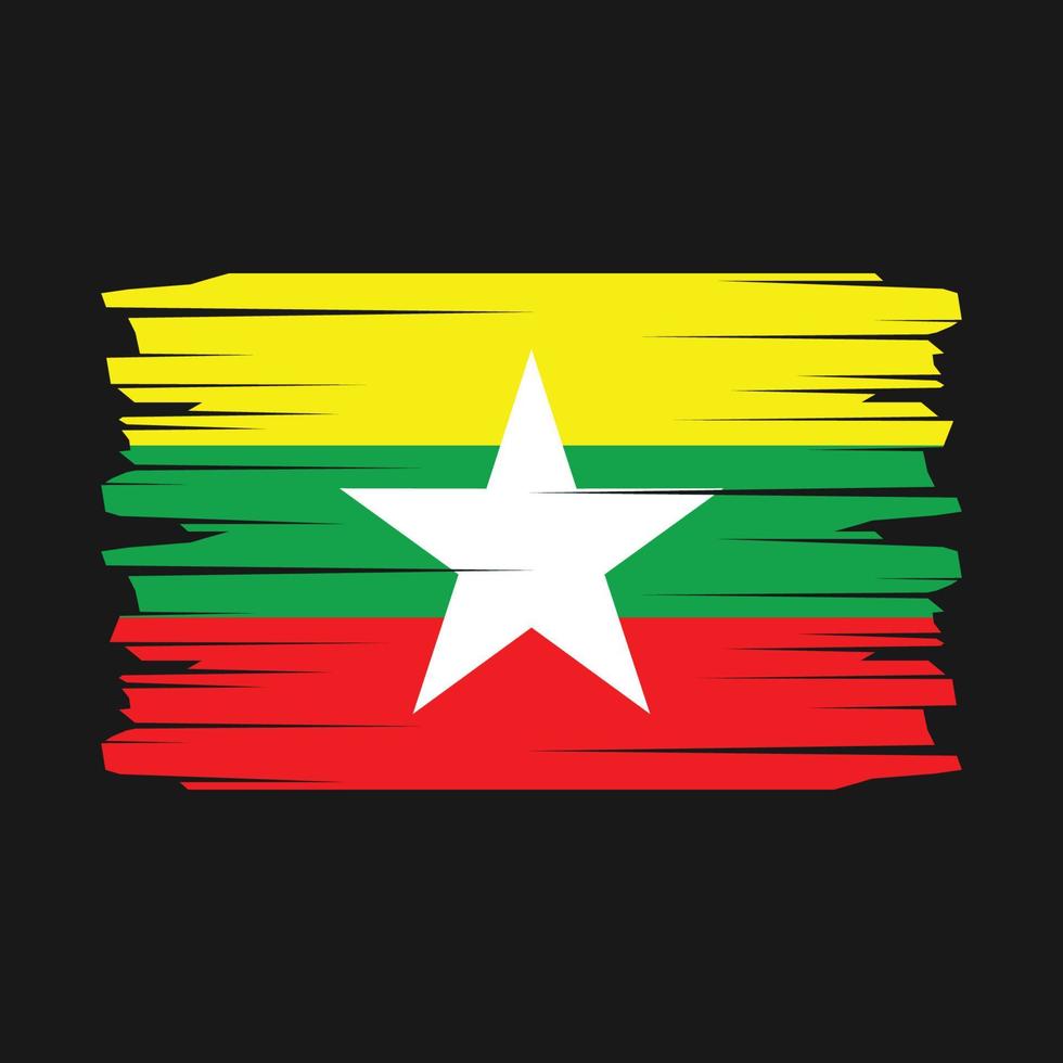 Myanmar Flag Brush Vector
