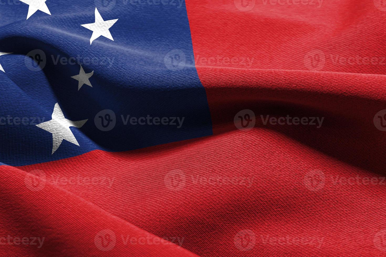 3D illustration closeup flag of Samoa photo