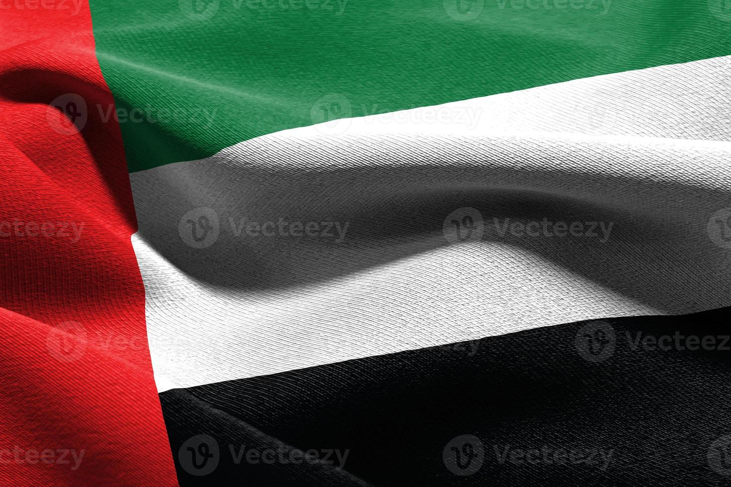 3D illustration closeup flag of United Arab Emirates photo