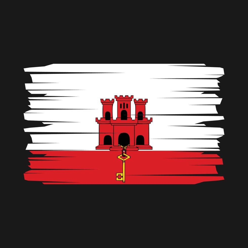 Gibraltar Flag Brush Vector