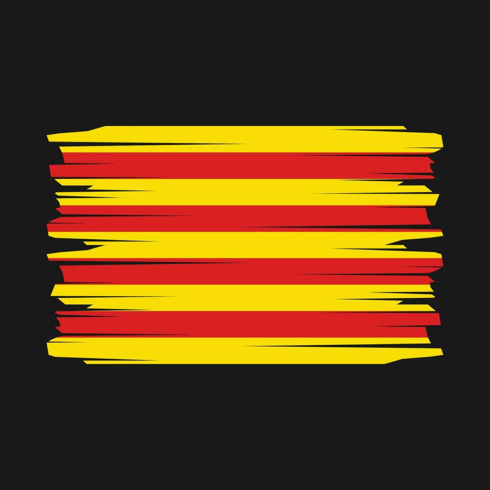 Catalonia Flag Brush Vector