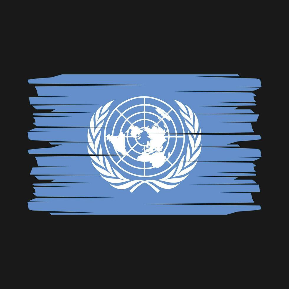 vector de pincel de bandera de las naciones unidas