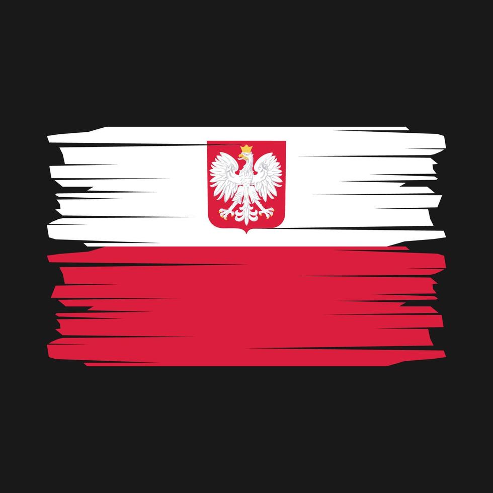 vector de pincel de bandera de polonia