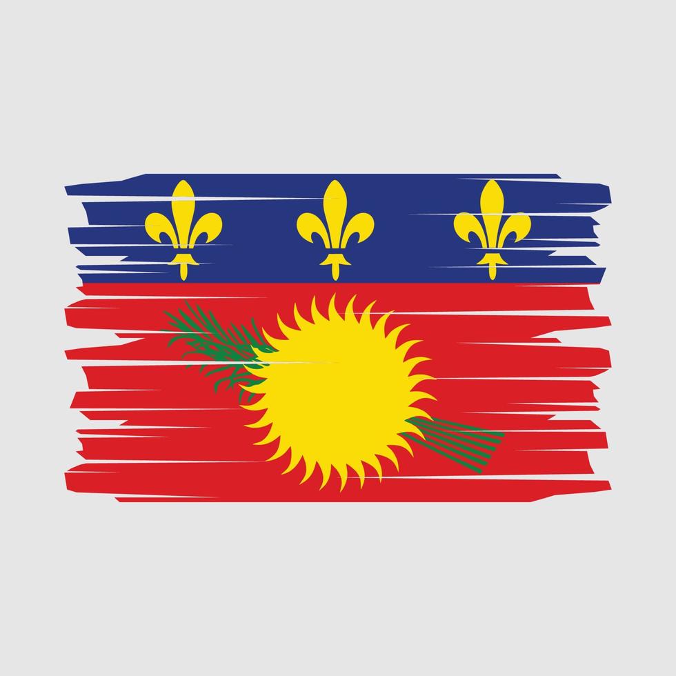 Guadeloupe Flag Brush Vector