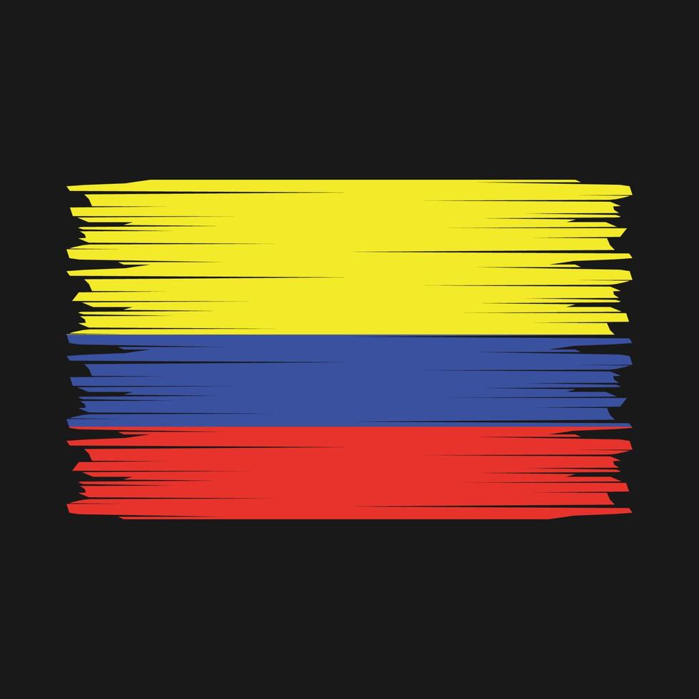 Colombia Flag Brush Vector