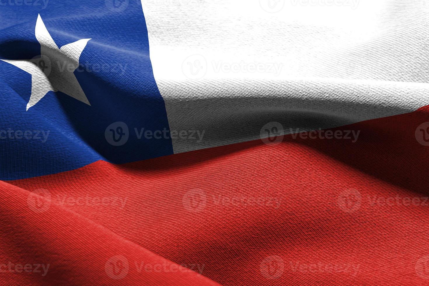 3d ilustración de cerca bandera de Chile foto
