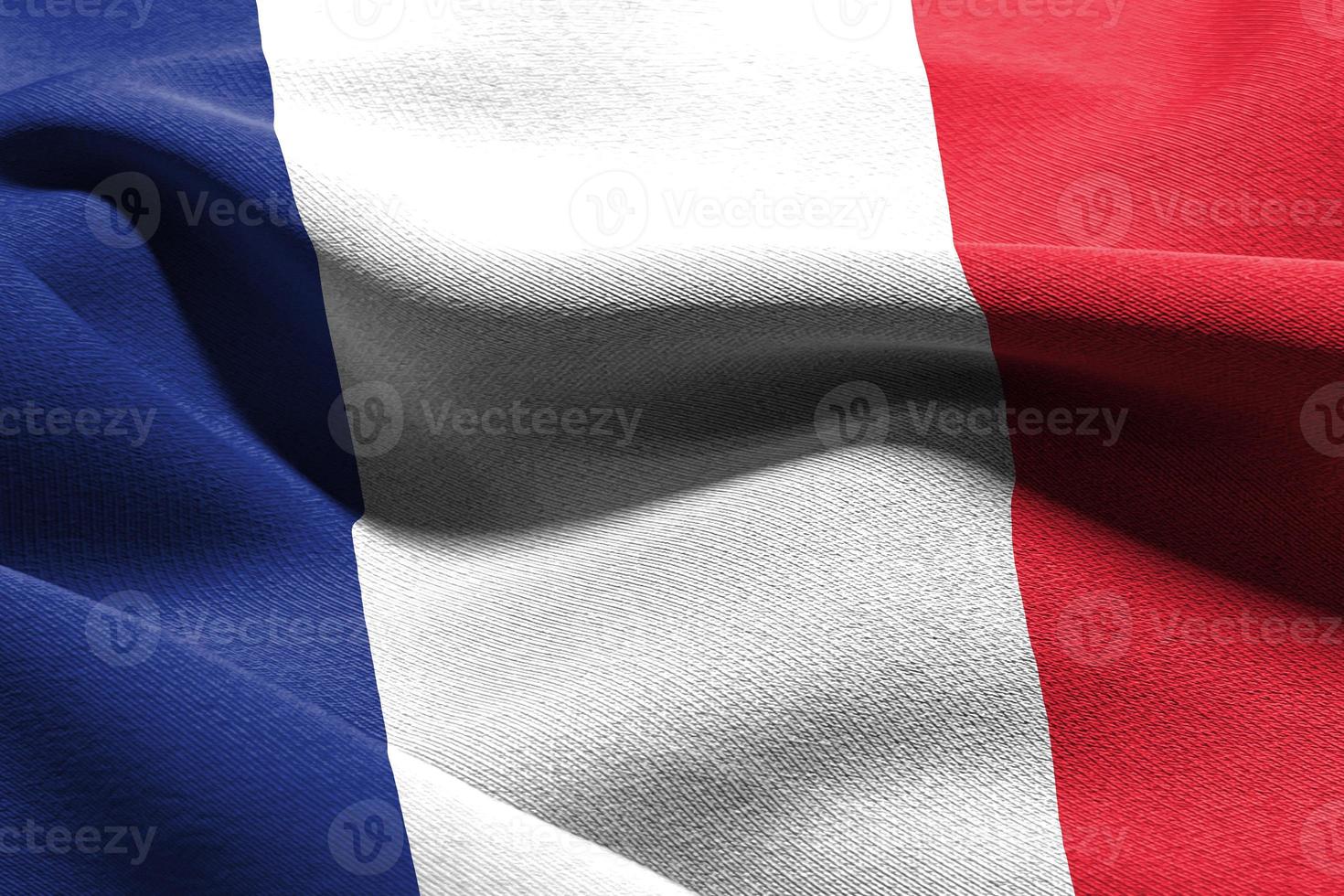 3d ilustración de cerca bandera de Francia foto