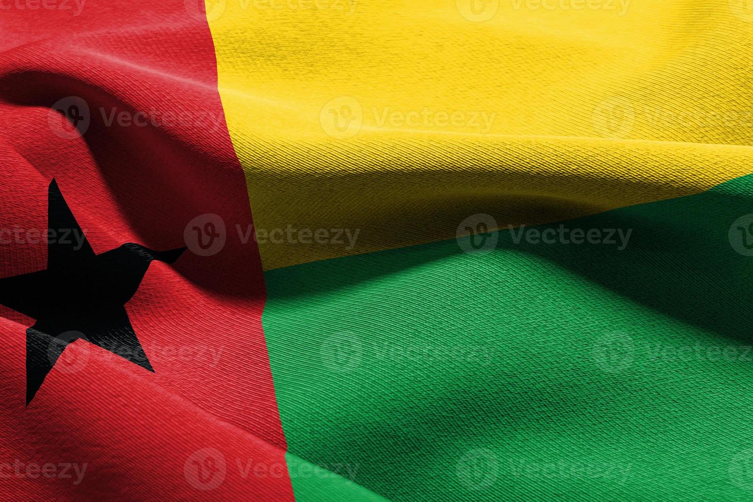 3D illustration closeup flag of Guinea-Bissau photo