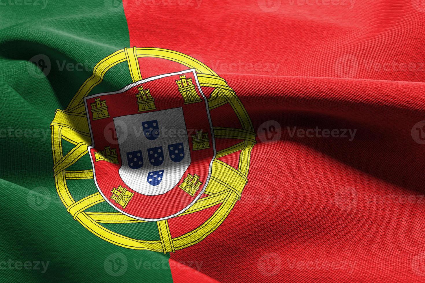 3D illustration closeup flag of Portugal photo