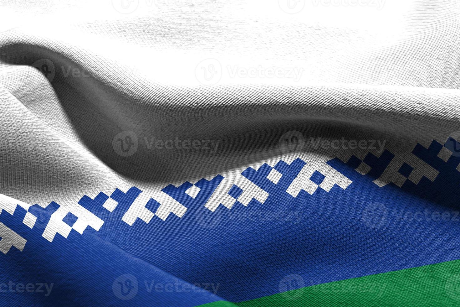 3D illustration flag of Nenets Autonomous Okrug is a region of R photo