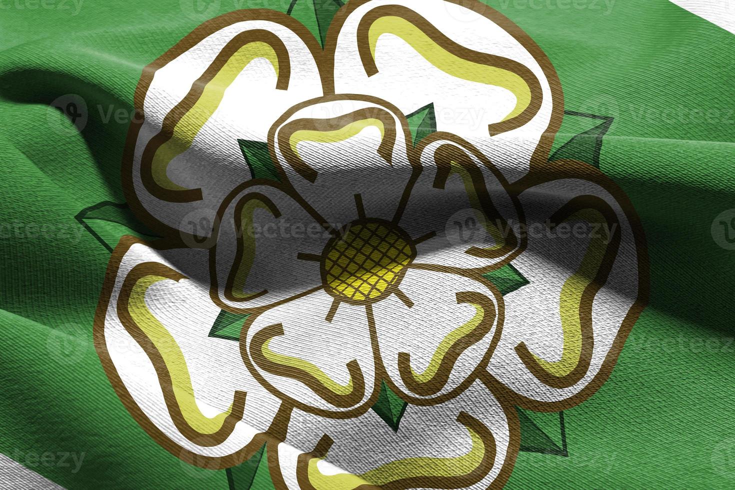 3D illustration flag of North Yorkshire is a region of England. photo