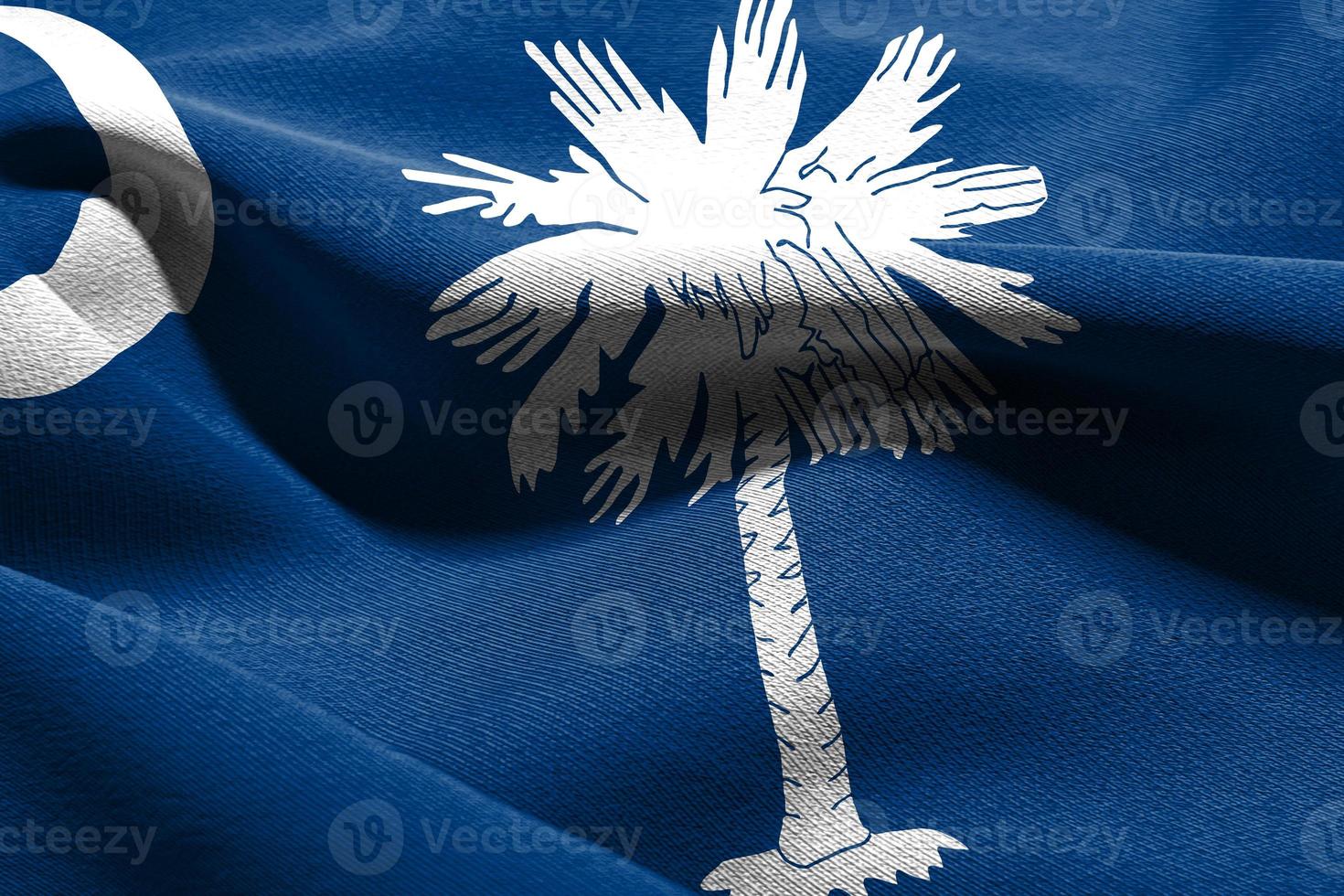 3D illustration flag of South Carolina is a state of United Stat photo