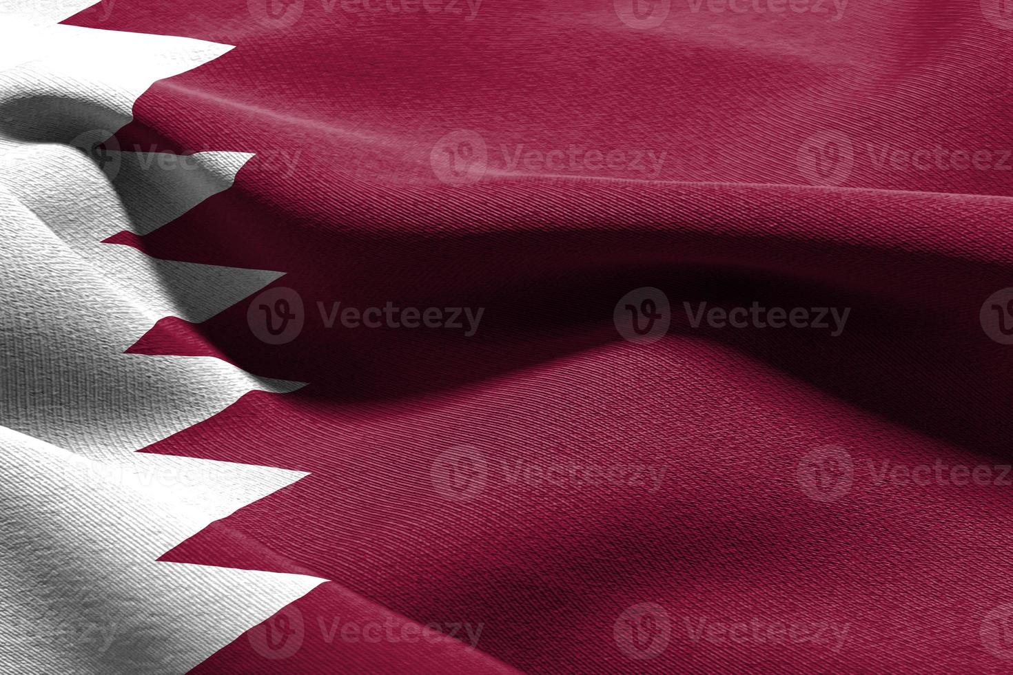3D illustration closeup flag of Qatar photo