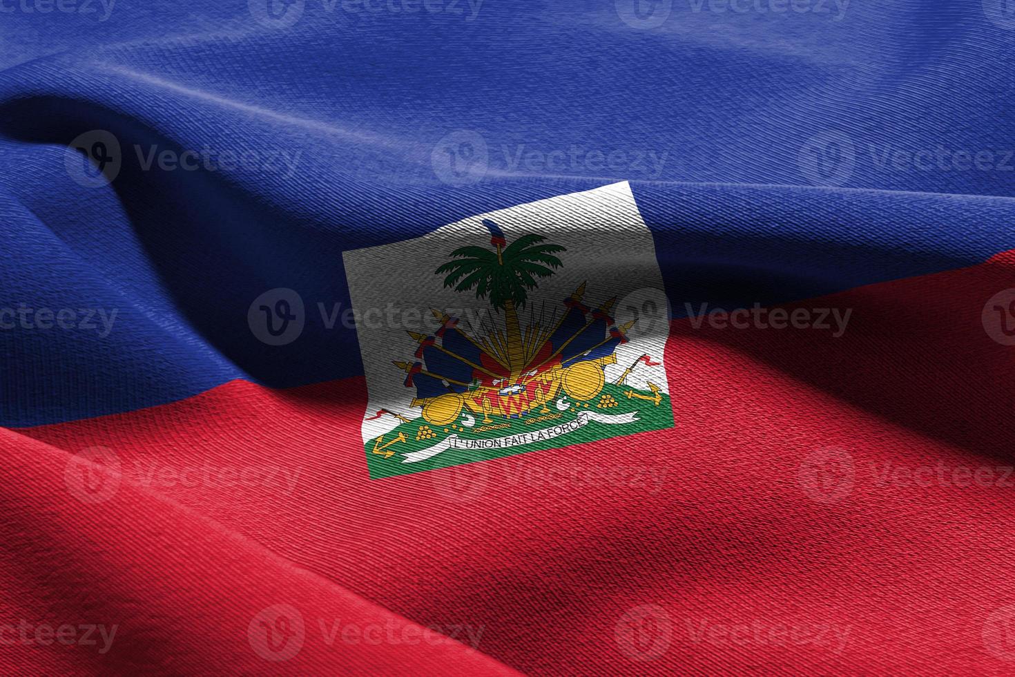 3d ilustración de cerca bandera de Haití foto