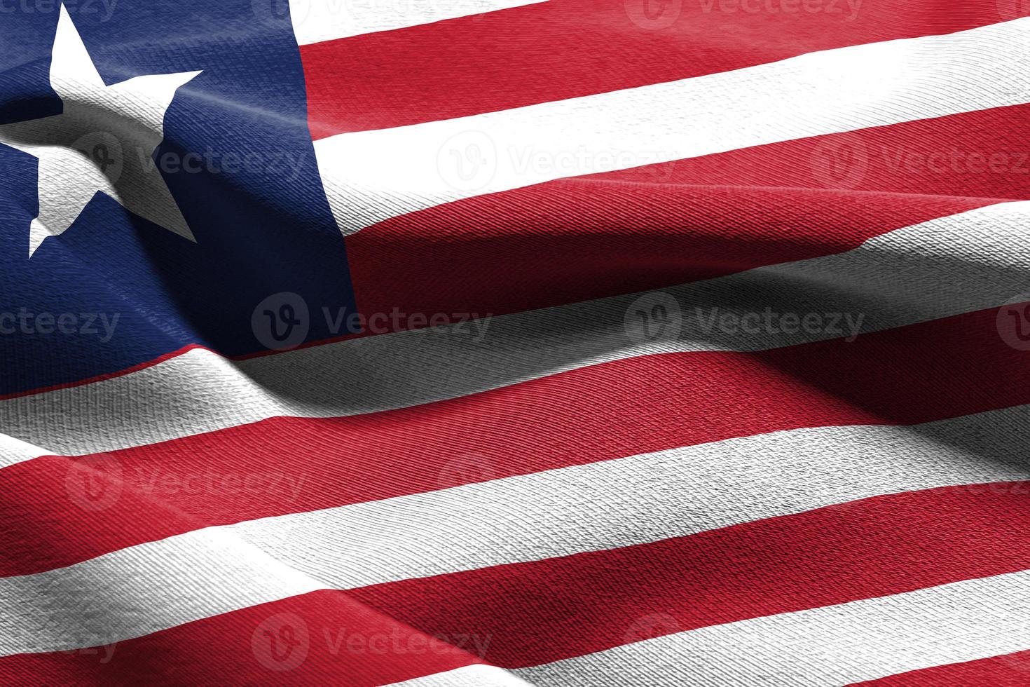 3D illustration closeup flag of Liberia photo