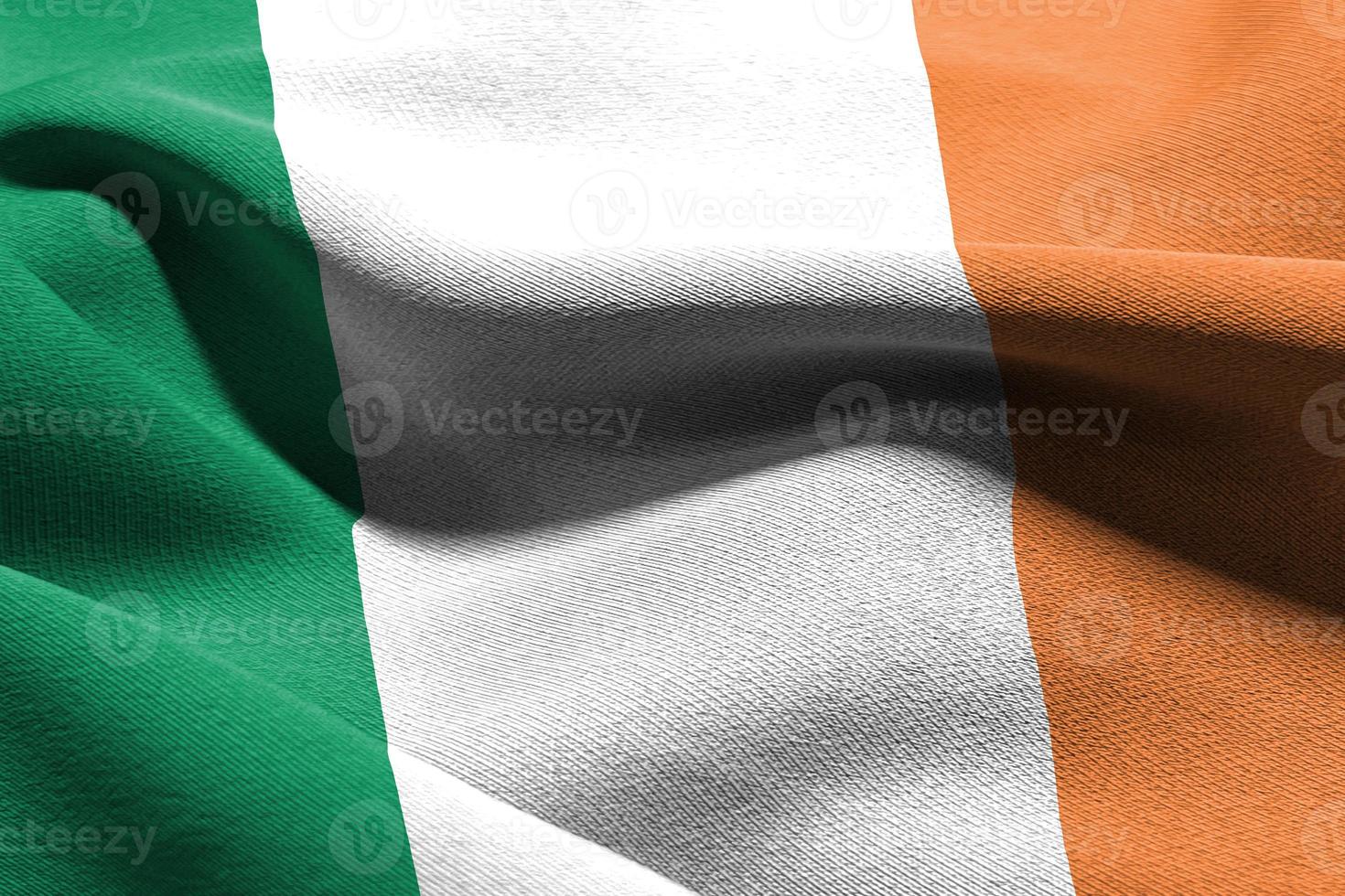 3D illustration closeup flag of Ireland photo
